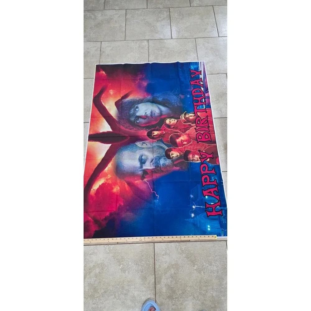 Stranger Things Happy Birthday Backdrop Banner Party Decoration 35x58 Hawkins